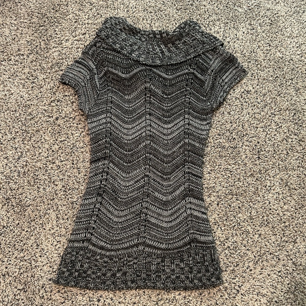 Charlotte Russe Black Gray Cowl Neck Sweater- Size XSmall!